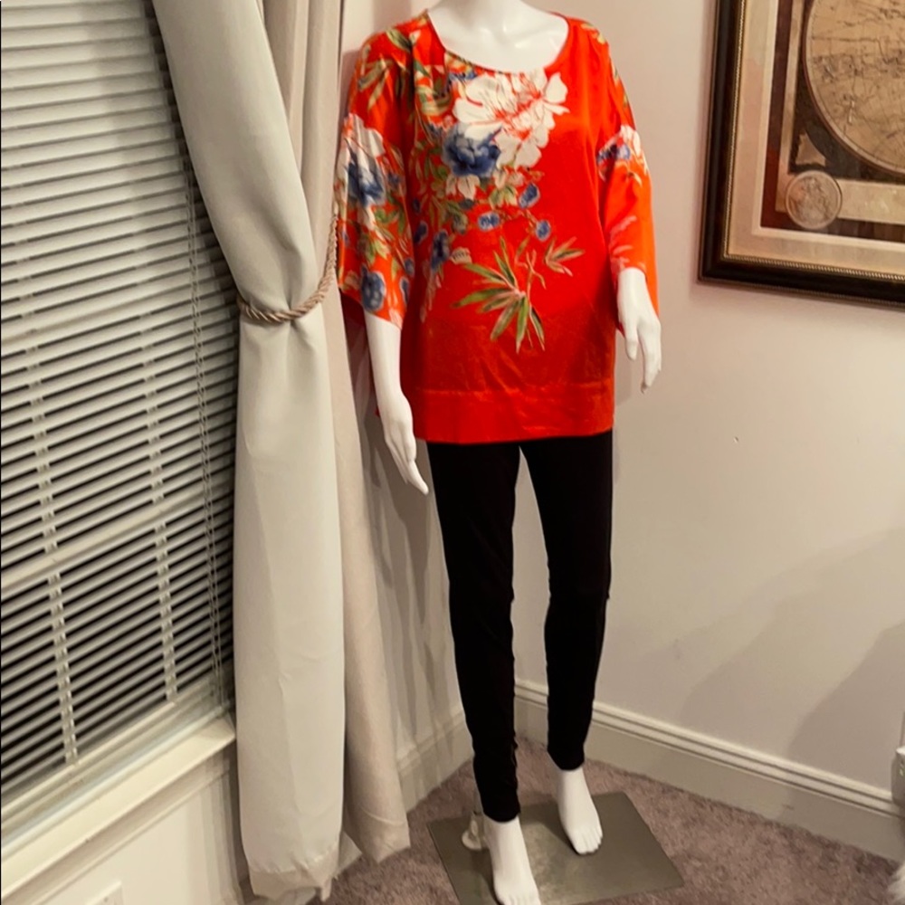 SOFT SURROUNDINGS TOP REDISH ORANGE PL